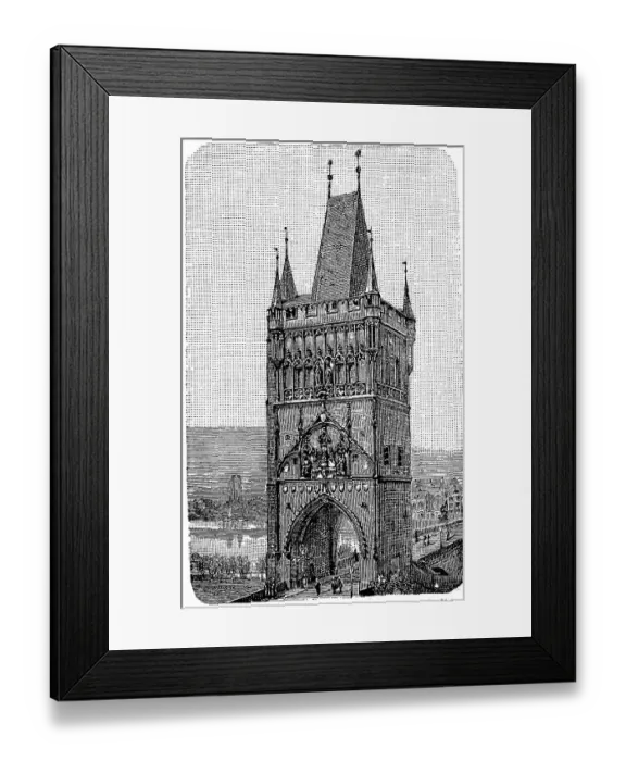 Framed Print : Old Town Gate of Prague c. 1880 Framed Print : Old Town Gate of Prague c. 1880