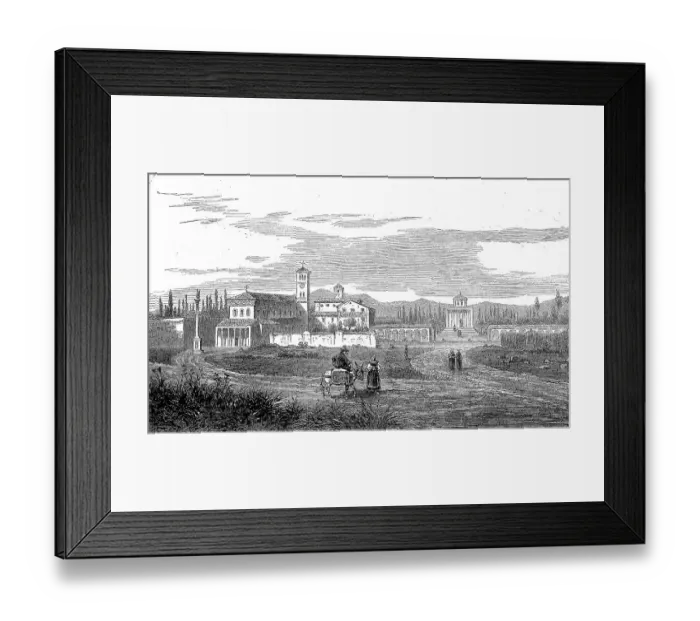 Framed Print : The New Cemetery, Campo Santo, in 1869 in Rome