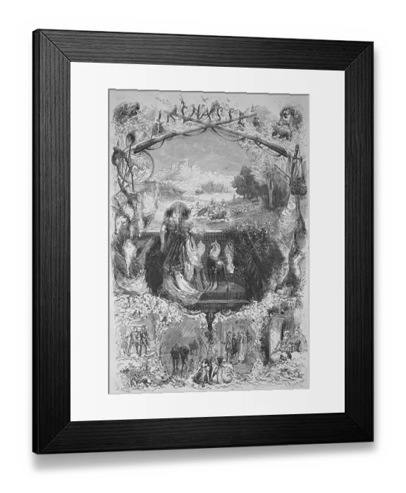 Framed Print : Symbolic photo for the hunt for the sight in 1869