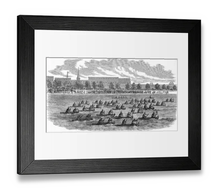 Framed Print : Great Regatta of Madras, Canoes