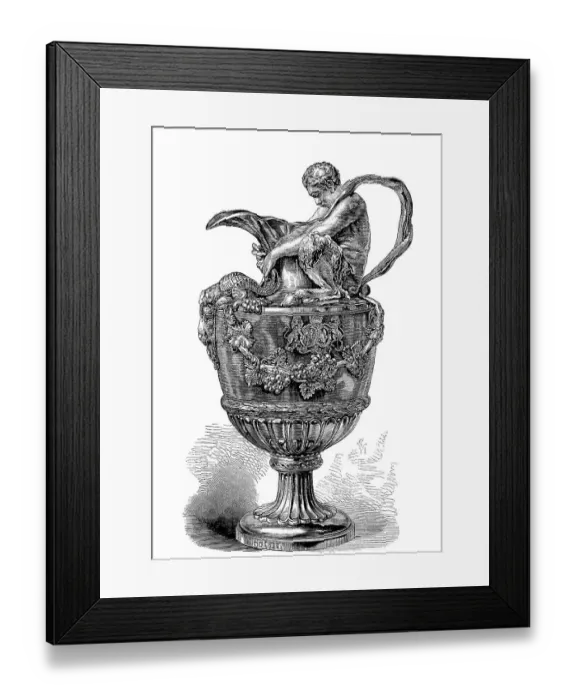 Framed Print : Chelsa vase, silver vase after a model by John Flaxman
