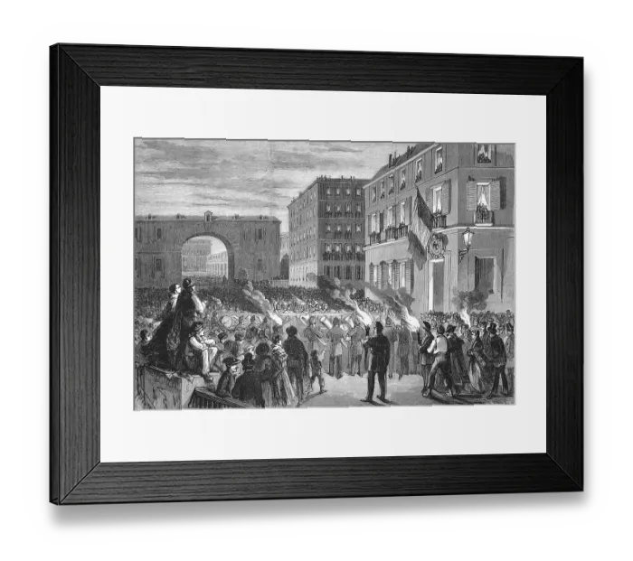 Framed Print : Serenade offered to the French Embassy by the people of Madrid