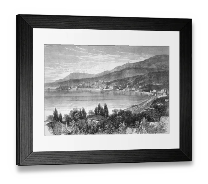 Framed Print : The Town of Menton on the Mediterranean