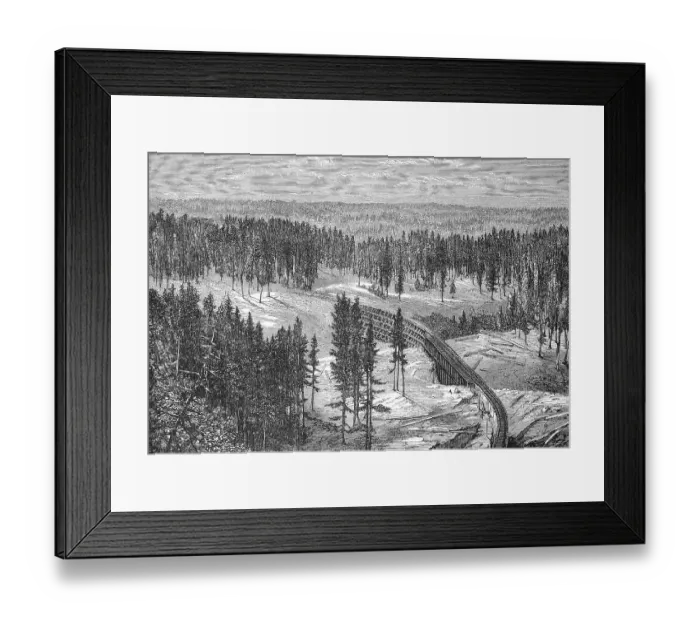 Framed Print : The Pacific Railroad, the long-ravin bridge Framed Print : The Pacific Railroad, the long-ravin bridge