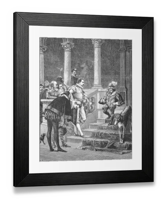 Framed Print : Salon 1868, Satire, the King's favourites
