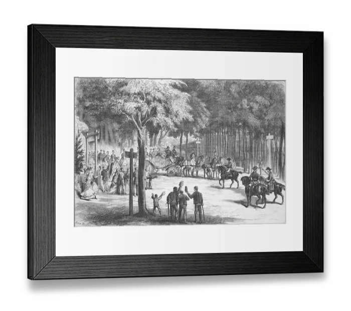 Framed Print : Stay of the courtly society in the summer of 1869 in Fontainebleau