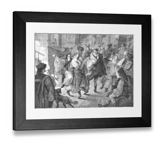 Framed Print : Dancing at a carnival in a village inn Framed Print : Dancing at a carnival in a village inn