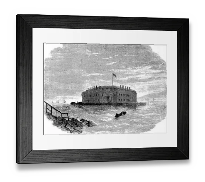 Framed Print : Fort Lafayette coastal fortification built on the edge of Brooklyn