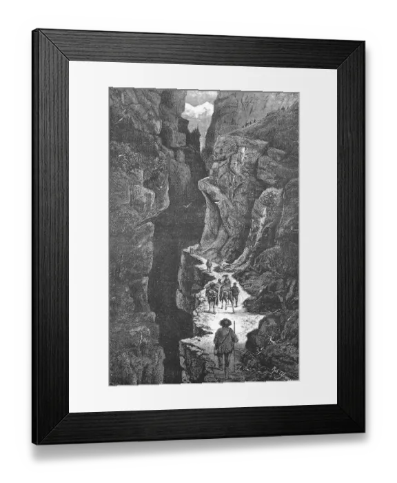 Framed Print : People on the Gemmi Alpine Pass around 1869 Framed Print : People on the Gemmi Alpine Pass around 1869