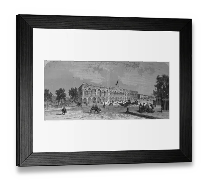 Framed Print : The new central station in Turin in 1869