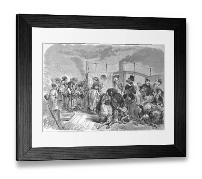Framed Print : Passengers on the deck of a steamboat on the Danube near Budapest Framed Print : Passengers on the deck of a steamboat on the Danube near Budapest