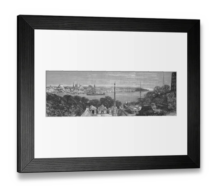 Framed Print : View of Bangkok in 1869, Thailand