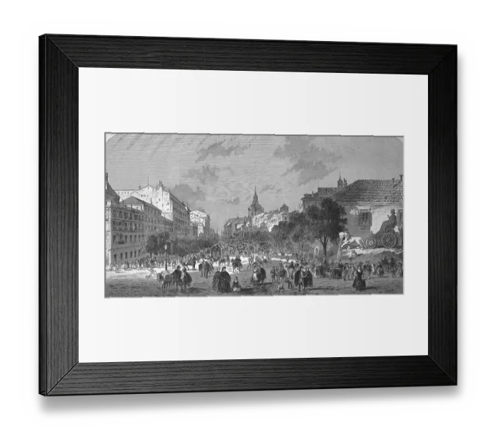 Framed Print : Rue dAlcala, Calle de Alcala, in Madrid in 1869