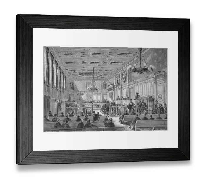 Framed Print : The New Hall of the Jury Court of the Seine Department in 1869