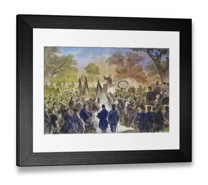 Framed Print : Czech pilgrimage to the monument of John Huss Framed Print : Czech pilgrimage to the monument of John Huss