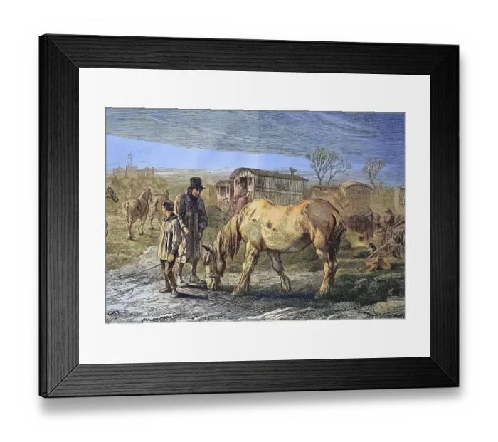 Framed Print : The old friend, old horse in a camp of the travelling people