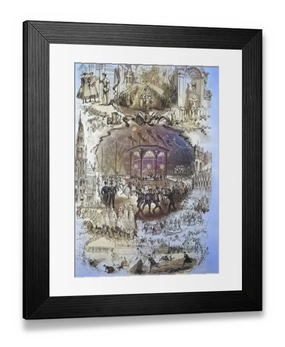 Framed Print : The great annual folk festival in Brussels in various pictures
