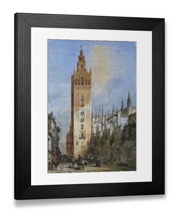 Framed Print : Giralda, the bell tower of Seville Cathedral