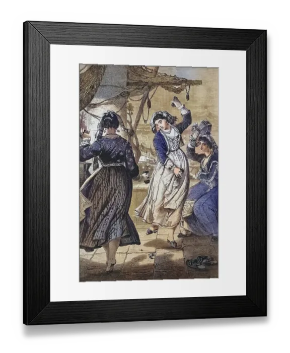 Framed Print : The Italian dance Tarantella, here on Ischia in 1869 Framed Print : The Italian dance Tarantella, here on Ischia in 1869