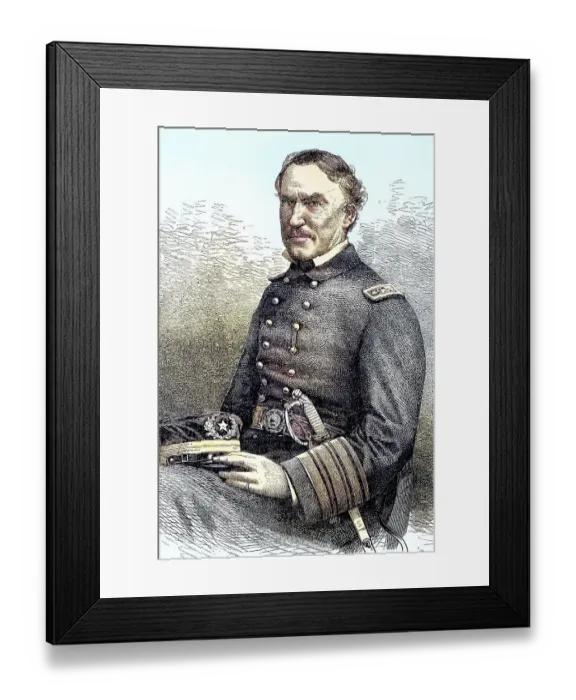 Framed Print : David Glasgow Farragut (5 July 1801 - 14 August 1870) was one of the best known US naval officers of the 19th century Framed Print : David Glasgow Farragut (5 July 1801 - 14 August 1870) was one of the best known US naval officers of the 19th century