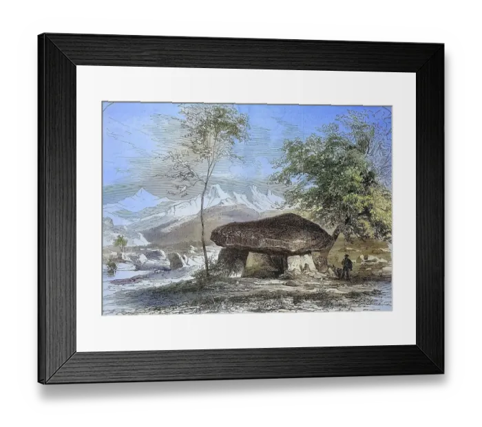 Framed Print : Megalithic site, Pierre-aux-Fees dolmen near Reignier