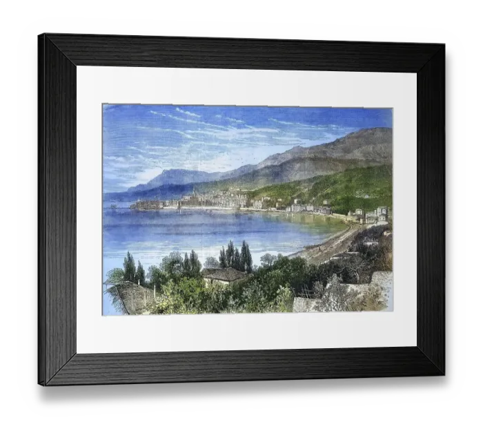 Framed Print : The Town of Menton on the Mediterranean