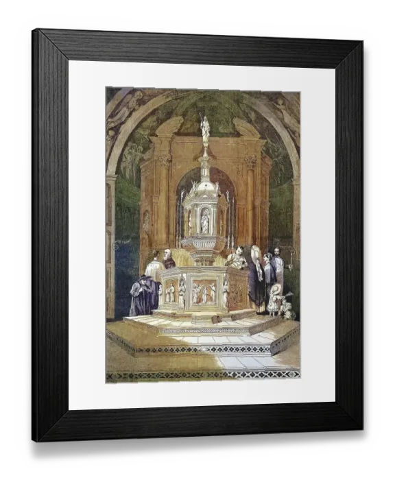 Framed Print : Baptism in the Baptistery of San Giovanni in Siena