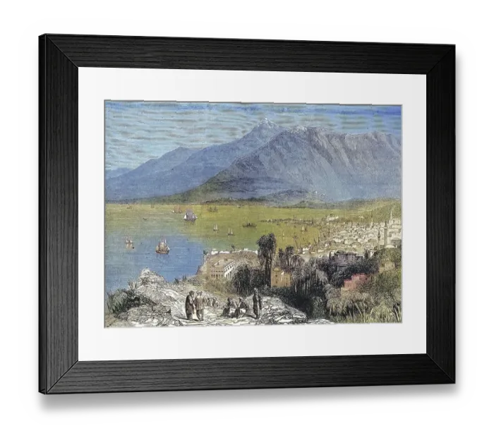 Framed Print : The Port of Beirut and the Mountainous Landscape in the Background Framed Print : The Port of Beirut and the Mountainous Landscape in the Background