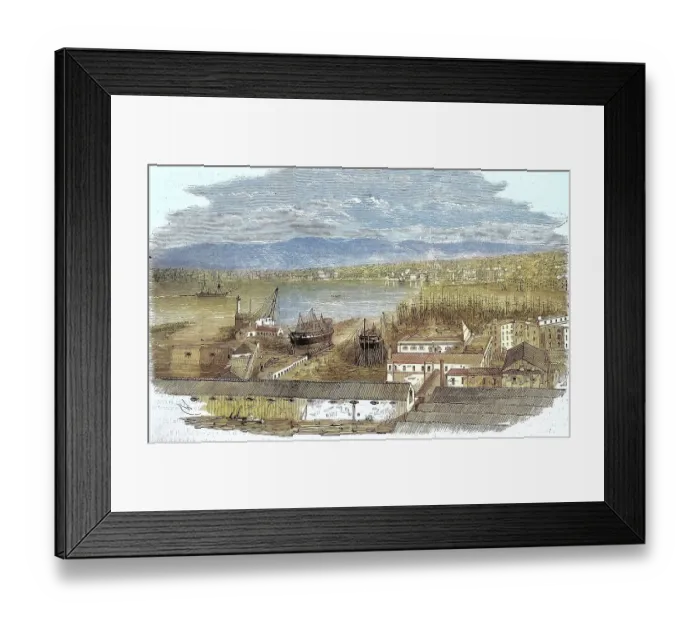 Framed Print : Port and town of Castellamare in the Gulf of Naples