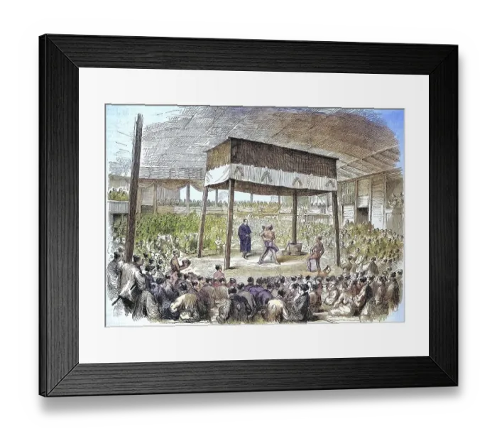 Framed Print : Wrestler at a competition in Osaka