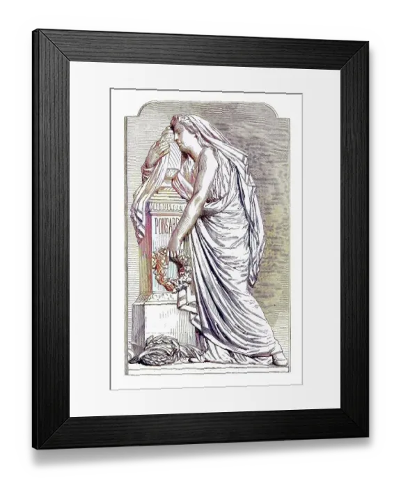 Framed Print : La muse de ponsard, Relief by J Framed Print : La muse de ponsard, Relief by J