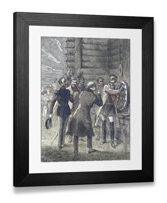Framed Print : Emperor Nicholas makes the first attempt in Warsaw to carry out telegraphy to St Petersburg
