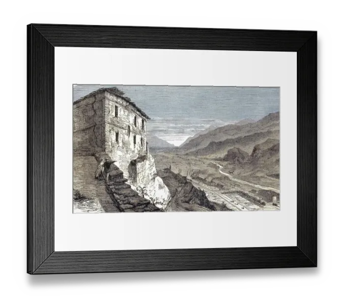 Framed Print : Col du Mont Cenis, view of a railway line of the Mont Cenis Railway