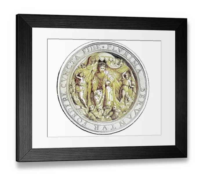 Framed Print : The seal of Francis I affixed to the treaty of alliance signed in 1525 Framed Print : The seal of Francis I affixed to the treaty of alliance signed in 1525