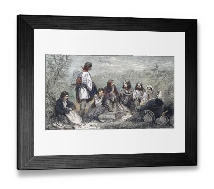 Framed Print : Peasant family in Bohemia in 1869 Framed Print : Peasant family in Bohemia in 1869