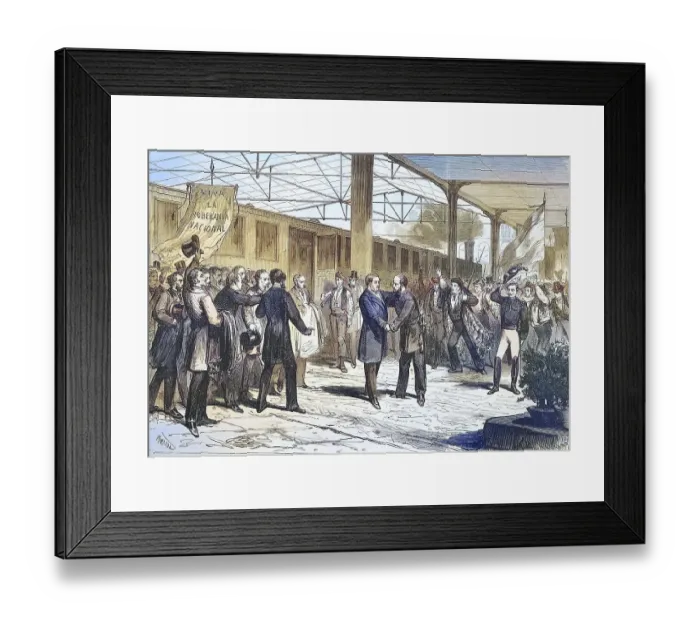 Framed Print : Arrival of Salustiano de Olozaga y Armandoz (8 June 1805 to 26 September 1873) Spanish writer