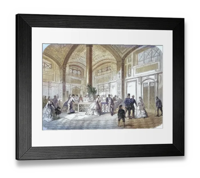 Framed Print : Noble People in the Drinking Hall of Baden-Baden Framed Print : Noble People in the Drinking Hall of Baden-Baden