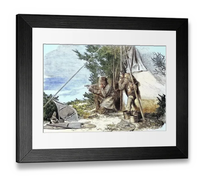 Framed Print : Hunting reindeer, reindeer hunt