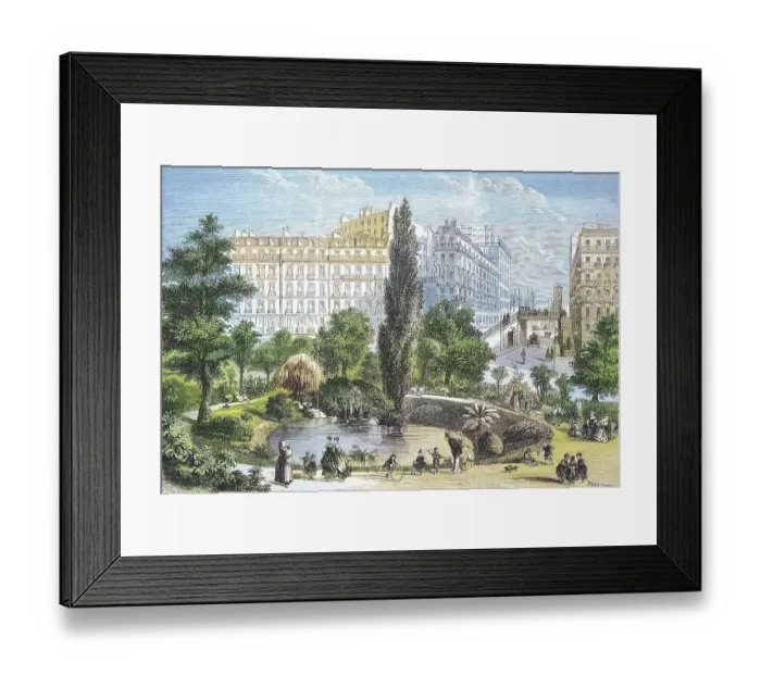 Framed Print : The Square Montholon and the Pont de la rue Vellefond in Paris Framed Print : The Square Montholon and the Pont de la rue Vellefond in Paris