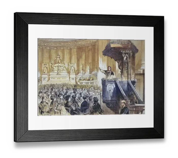 Framed Print : Monsignor farmer preaching from the pulpit in the Church of St Framed Print : Monsignor farmer preaching from the pulpit in the Church of St