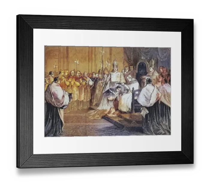 Framed Print : Pope Pius IX presenting the Cardinal's Hat to Lucien-Louis-Joseph-Napoleon Bonaparte
