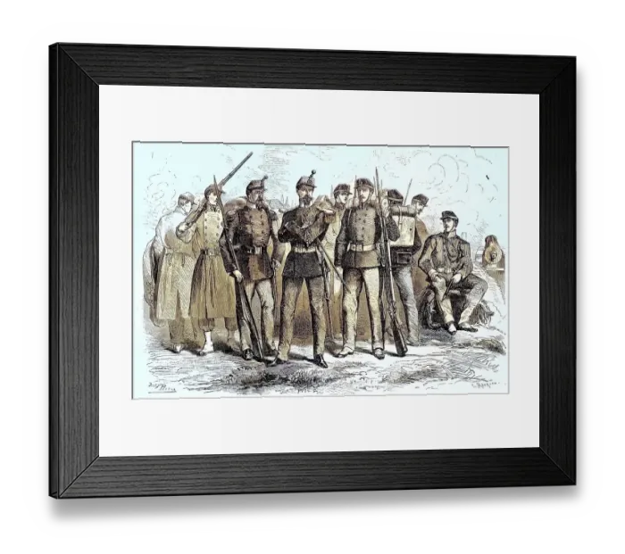 Framed Print : The New Uniforms of the Mobile National Guard and Army