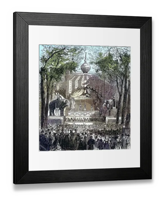 Framed Print : Festivities in Turin, Popular Performance of the Theatre of Gianduja in the Garden of the Royal Palace