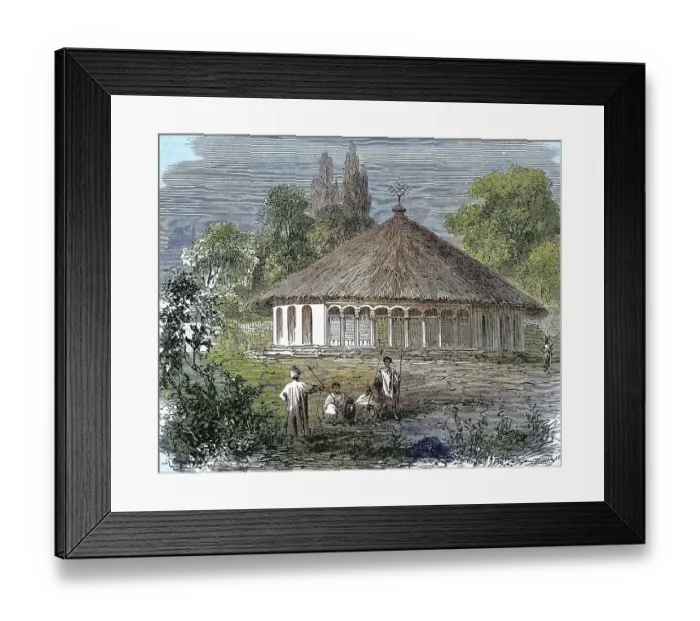 Framed Print : The Round Church in Shelikut in Abyssinia