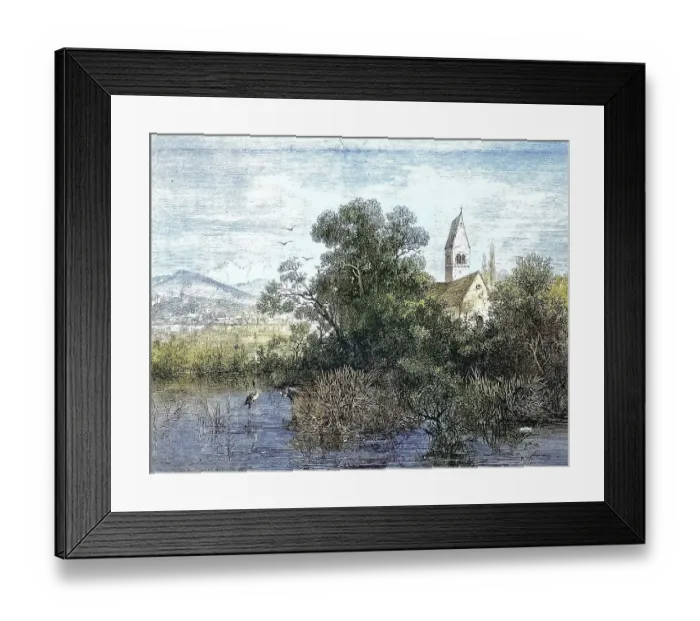 Framed Print : View of Lake Zurich, Lake Zurich