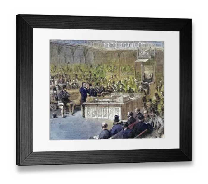 Framed Print : Disraeli speaking in the House of Commons Framed Print : Disraeli speaking in the House of Commons