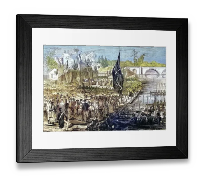 Framed Print : Great Regatta of Sevres on 17 May 1869