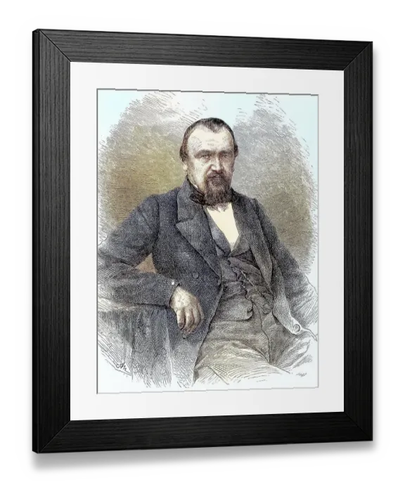 Framed Print : Jakob Dubs (26 July 1822 - 13 January 1879) was a Swiss politician