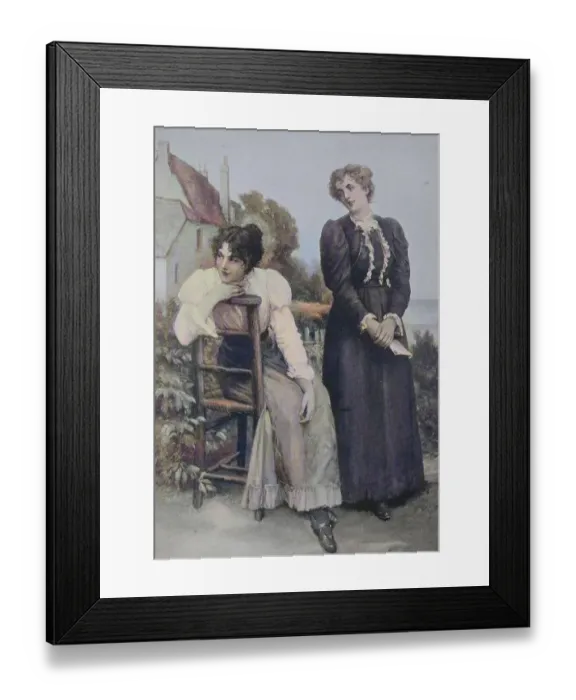 Framed Print : Two Women Eagerly Waiting for the Arrival of Their Lovers Framed Print : Two Women Eagerly Waiting for the Arrival of Their Lovers