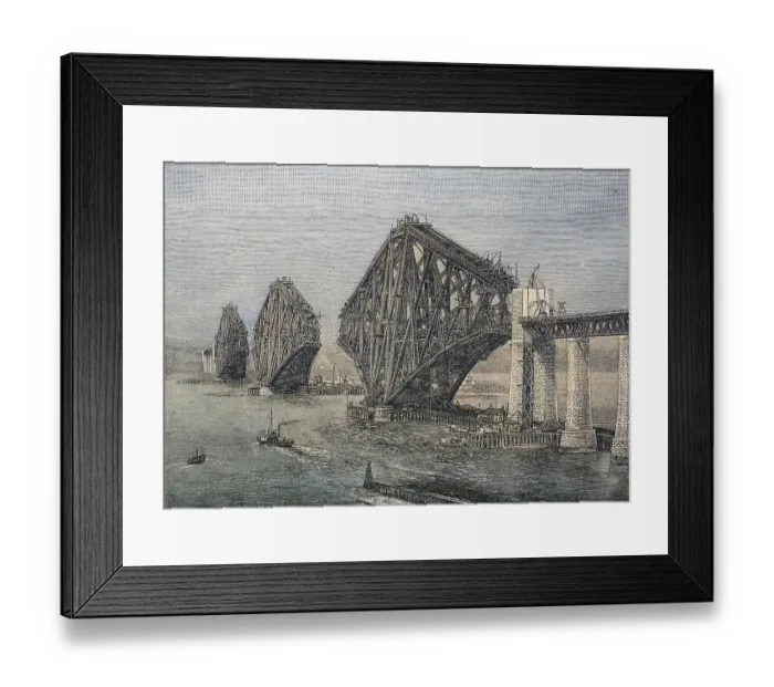 Framed Print : Construction of The Forth Bridge